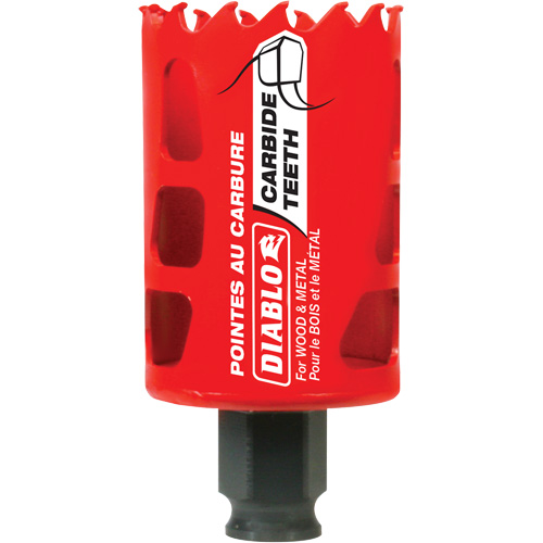 Scie cloche pour bois et m&eacute;tal, 1-3/4", Profondeur de la coupe 2-3/8", Carbure Cam Industrial