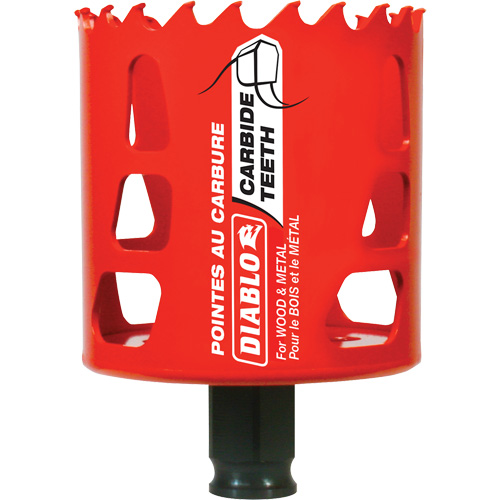 Wood & Metal Hole Saw, 2-1/2", 2-3/8" Depth of Cut, Carbide Cam Industrial