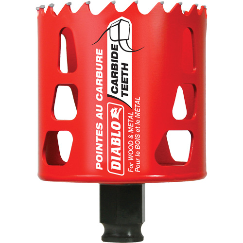 Wood & Metal Hole Saw, 2-5/8", 2-3/8" Depth of Cut, Carbide Cam Industrial