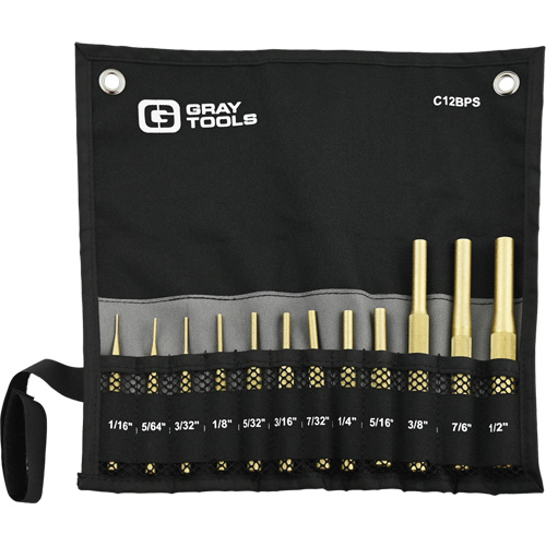 Brass Pin Punch Set, 12 Pieces Cam Industrial