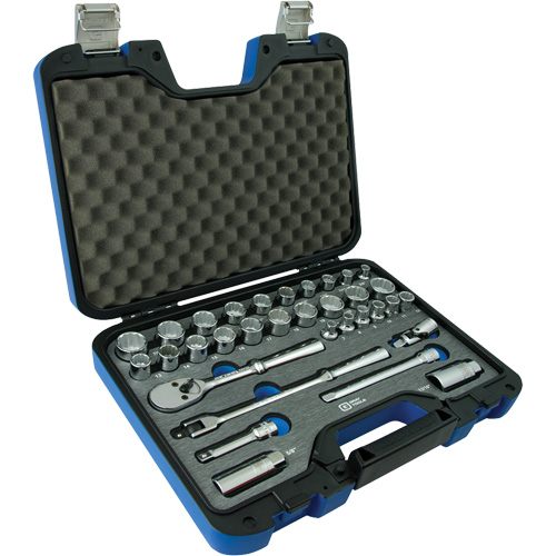Jeu d'Accessoires pour douilles SAE & m&eacute;triques &agrave; 12 pans, 33 Mcx, Prise de 3/8" Cam Industrial