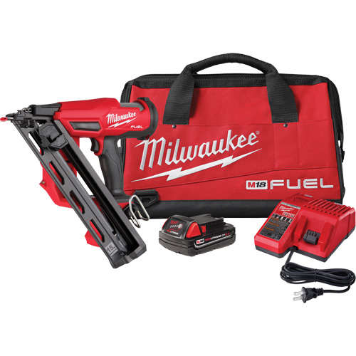 M18 Fuel 15 Gauge Finish Nailer Kit, 18 V, Lithium-Ion Cam Industrial