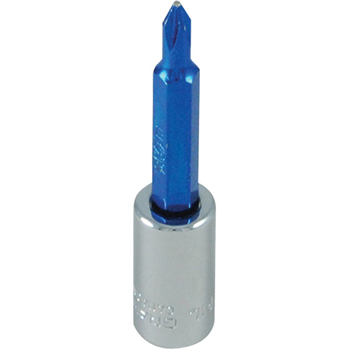 Douille tournevis &agrave; embout bleu, Phillips, #1, Prise 1/4" Cam Industrial