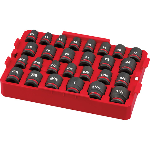 Shockwave Impact Duty Packout Socket Set, 27 Pcs, Impact, 1/2" Drive Size Cam Industrial