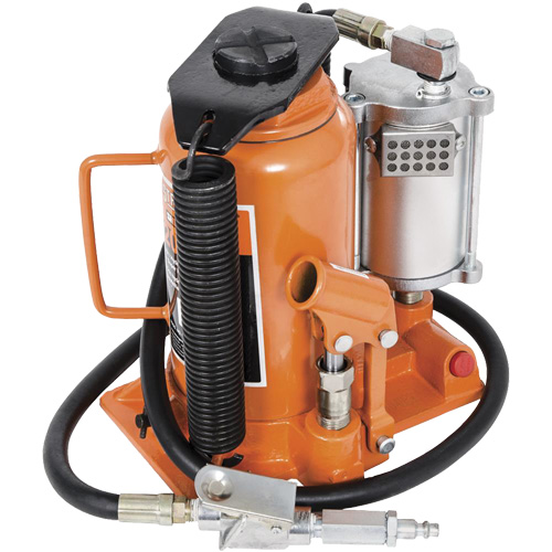 Super Heavy-Duty Bottle Jack, 20 Ton(s), Air Hydraulic, 20" Raised Height Cam Industrial