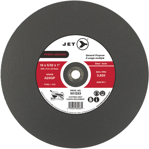 A24GP Power Abrasive Cut-Off Wheel, 20" x 5/32", 1" Arbor, Type 1, 3000 RPM Cam Industrial