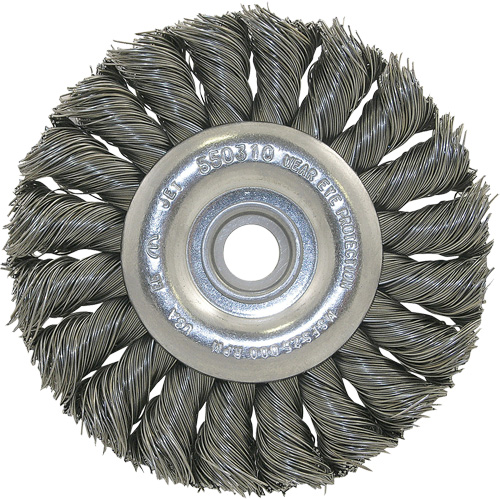 3K114 Unthreaded Knot Twisted Wire Wheel, 3-1/4" Dia., 0.014" Fill, 3/8"-1/2 Arbor Cam Industrial