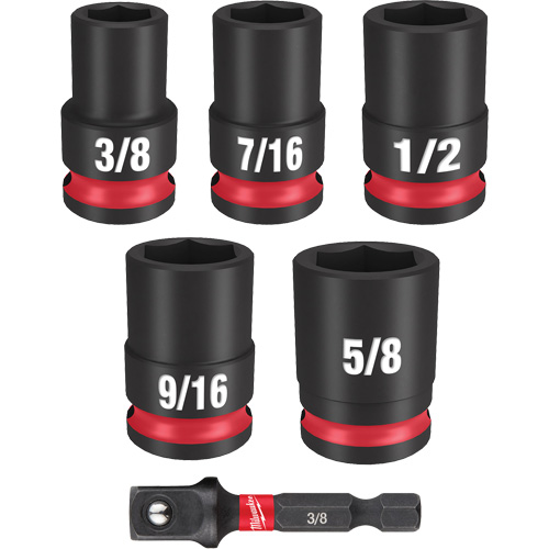 Shockwave Impact Duty SAE Socket Set, 6 Pcs, Impact, 3/8" Drive Size Cam Industrial