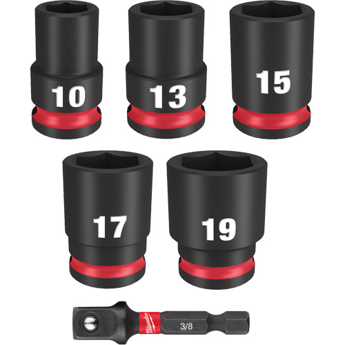 Jeu de douilles m&eacute;triques &agrave; 6 pans Shockwave Impact Duty, 6 Mcx, Chocs, Prise de 3/8" Cam Industrial