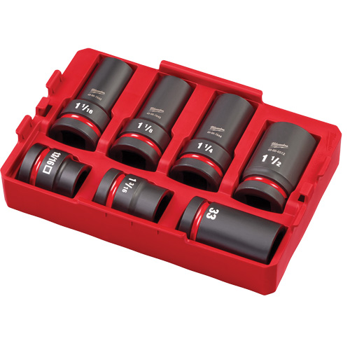 Packout Shockwave Impact Duty Metric & SAE Wheel Service Socket Set, 7 Pieces, 1" Drive Size Cam Industrial