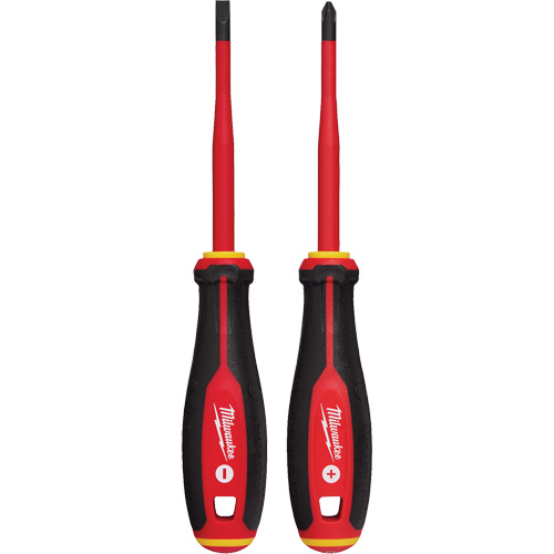 Insulated Slim Tip Screwdriver Set, 2 Pcs., Magnetic Cam Industrial