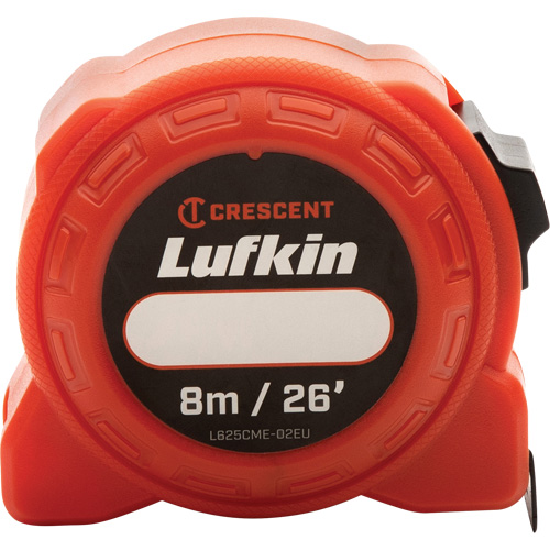 L600 Series Power Tape Measure, 1" x 26'/8 m, Imperial & Metric Graduations Cam Industrial