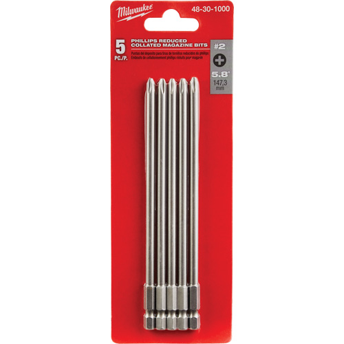 Reduced Collated Magazine Bit, Phillips, #2 Tip, 5-4/5" Length Cam Industrial