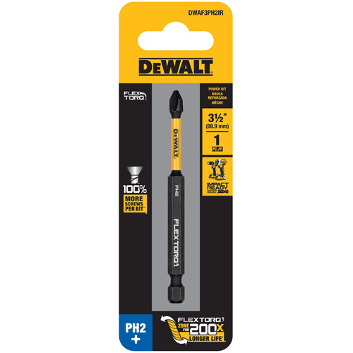 FLEXTORQ&reg; Impact Driver Bit, Phillips, #2 Tip, 1/4" Drive Size, 3-1/2" Length Cam Industrial