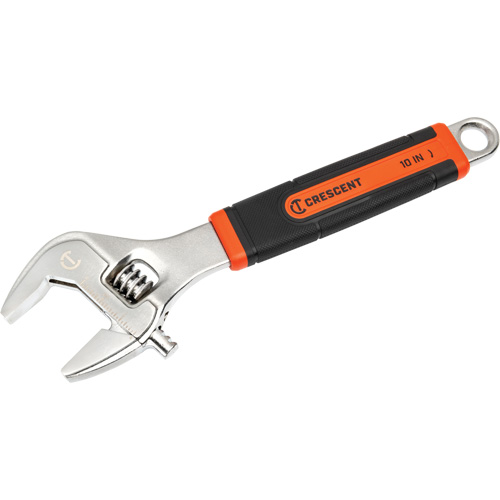 Adjustable Wrench, 10" L, 2-7/10"/38 mm Max Width, Chrome/Polished Cam Industrial