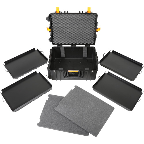 Heavy-Duty Portable Rolling Tool Case, 18-3/5" W x 24-3/5" D x 11-1/2" H, Black Cam Industrial