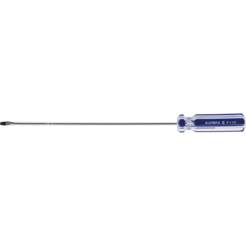 Tournevis &agrave; fente bleu transparent avec bandes, Tige de 1/8", Ronde, Prise en Plastique Cam Industrial