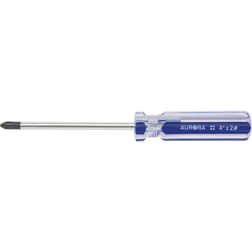 Tournevis Philips bleu transparent avec bandes, #2, Prise Plastique Cam Industrial