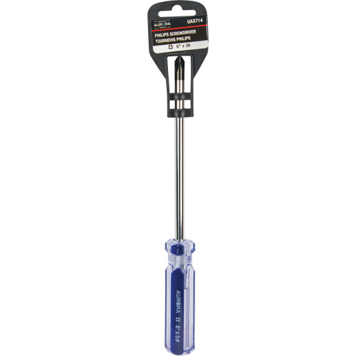 Blue Transparent Striped Philips Screwdriver, #3, Plastic Handle Cam Industrial