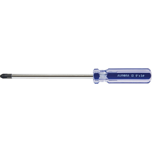 Blue Transparent Striped Philips Screwdriver, #3, Plastic Handle Cam Industrial