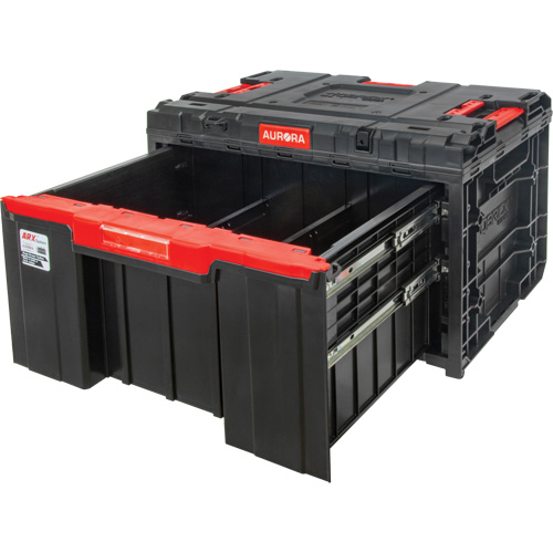 Arx&reg; Single Drawer Toolbox, 11-1/5" W x 18-3/10" D x 9-1/10" H, Black/Red Cam Industrial