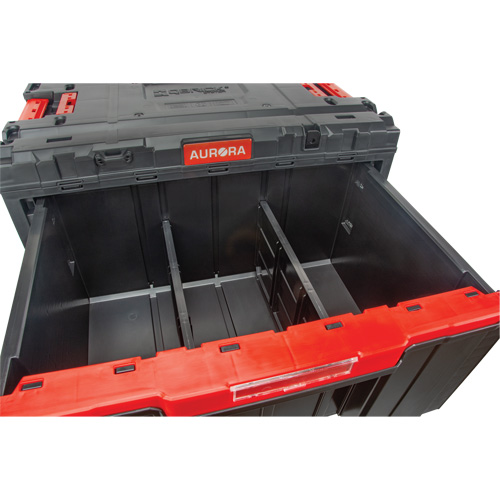 Arx&reg; Single Drawer Toolbox, 11-1/5" W x 18-3/10" D x 9-1/10" H, Black/Red Cam Industrial
