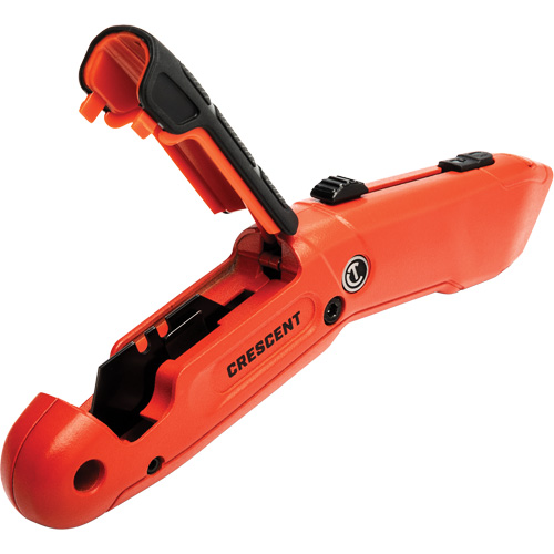 Auto-Retracting Safety Knife, 1", Steel, Aluminum Handle Cam Industrial