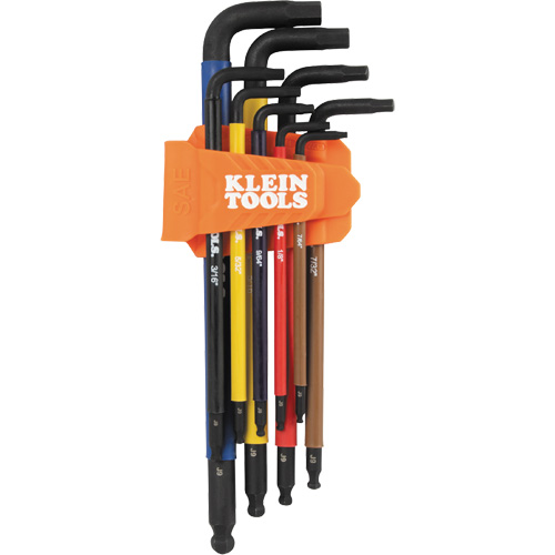 Colour-Coded Extra-Long L Style Hex Key Caddy Set, 9 Pcs., Imperial Cam Industrial