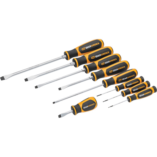 Slotted Dual Material Screwdriver Set in Foam Storage Tray, 9 Pcs. Cam Industrial