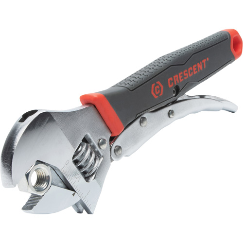 Locking Adjustable Dual Material Wrench, 10" L, 2-18/25" Max Width, Chrome/Polished Cam Industrial