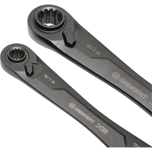 X6 4-in-1 Black Oxide Spline Ratcheting SAE Wrench Set, 2 Pieces, Imperial Cam Industrial