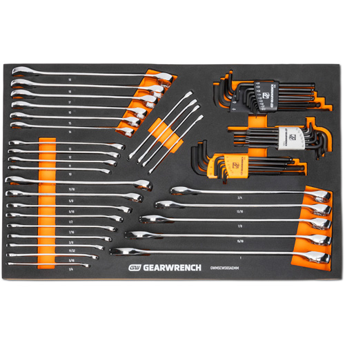 6-Point Combination Wrench and Hex Key Set in Foam Storage Tray Cam Industrial