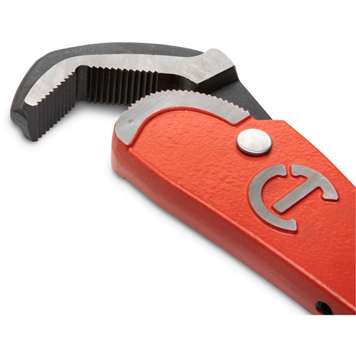 Self-Adjusting Steel Pipe Wrench, 2-1/2" Jaw Capacity, 16" Long, Powder Coated Finish, Non-Ergonomic Handle Cam Industrial