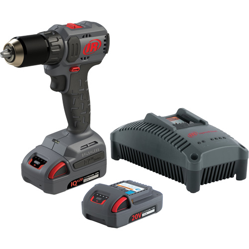 Cordless Compact Drill Driver Kit, Lithium-Ion, 20 V, 1/2" Chuck, 37 ft-lbs Torque Cam Industrial