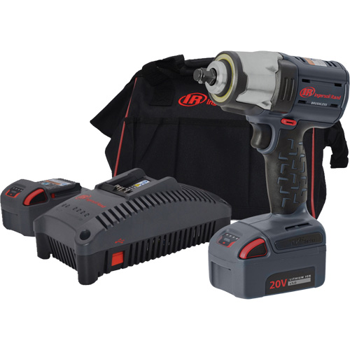 Compact High Torque Cordless Impact Wrench Kit, 20 V, 3/8" Socket Cam Industrial
