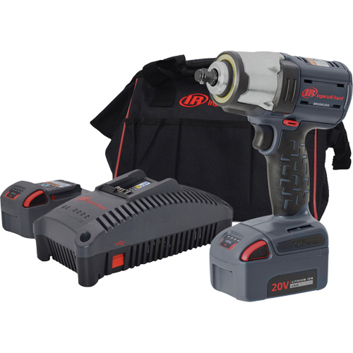 Compact High Torque Cordless Impact Wrench Kit, 20 V, 1/2" Socket Cam Industrial