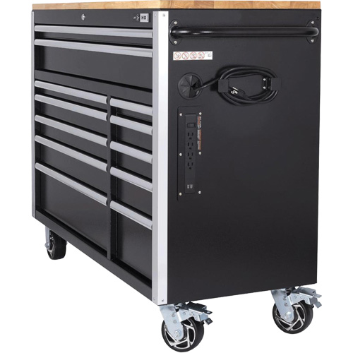 HDRC5212 HD Series Roller Cabinet, 12 Drawers, 51-1/4" W x 21" D x 40-3/10" H, Black Cam Industrial