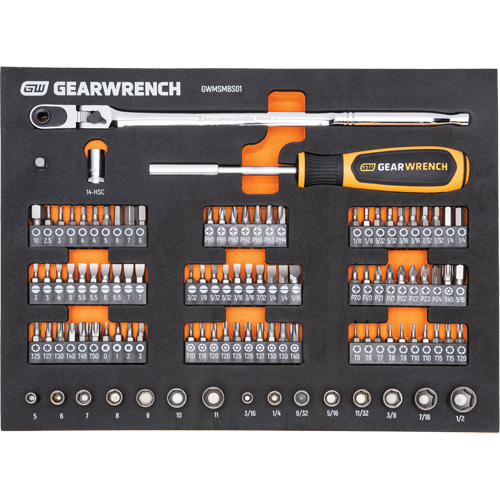 Mechanics Tool Set in Modular Foam Trays with Storage Unit, 194 Pieces Cam Industrial