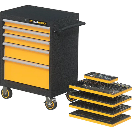Mechanics Tool Set in Modular Foam Trays with Storage Unit, 247 Pieces Cam Industrial