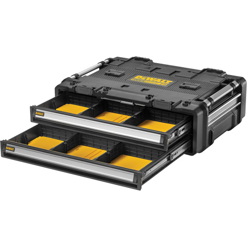 Bloc &agrave; 2 tiroirs TOUGHSYSTEM 2.0 DXL, 30" x 21-13/20" x 10", Noir/Jaune Cam Industrial