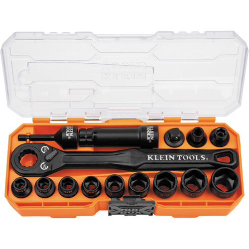 KNECT Essential Pass Through Impact Socket Set, 28 Pcs, Impact, 3/8" Drive Size Cam Industrial