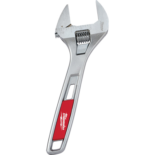 Wide Jaw Adjustable Wrench, 8" L, Chrome Cam Industrial