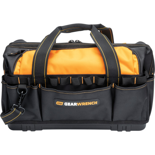 Professional 20" Tool Bag, Nylon, 33 Pockets, Black/Orange Cam Industrial