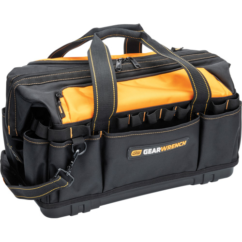 Professional 20" Tool Bag, Nylon, 33 Pockets, Black/Orange Cam Industrial