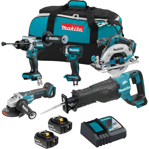 18V LXT Brushless 5 Tool Combo Kit, Lithium-Ion, 18 V Cam Industrial