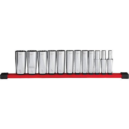 12-Point Deep Well SAE Socket Set, 12 Pcs, 3/8" Drive Size, Deep Cam Industrial