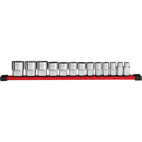12-Point SAE Socket Set, 13 Pcs, 1/2" Drive Size Cam Industrial