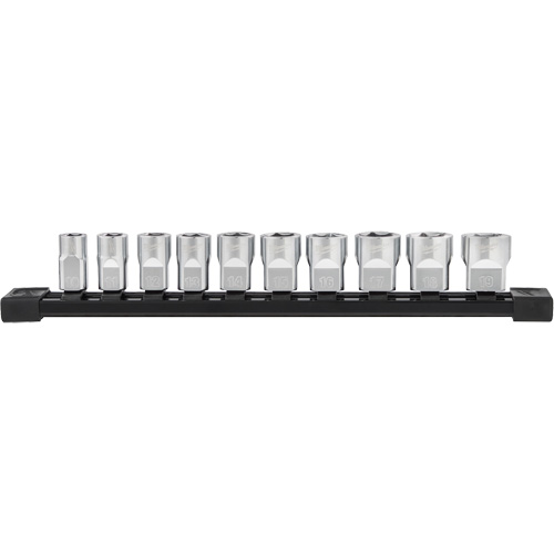 Metric Sockets with Four Flat Sides, 10 Pcs, 3/8" Drive Size Cam Industrial