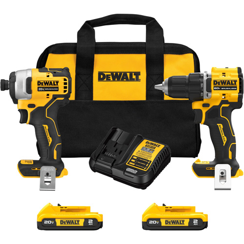 ATOMIC Brushless Compact Drill/Driver & Impact Driver Combo Kit, Lithium-Ion, 20 V Cam Industrial