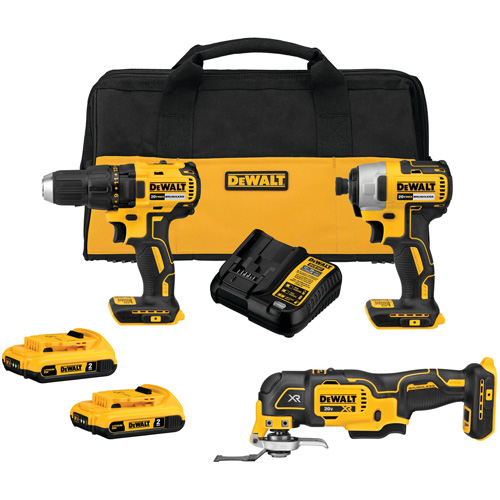 Ensemble de trois outils combin&eacute;s sans fil et sans balai, Lithium-ion, 20 V Cam Industrial
